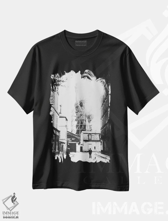 تیشرت مشکی طرح دار Paris,تندیس آزادی، پاریس، تزئینی اثر ناشناس | immage.ir