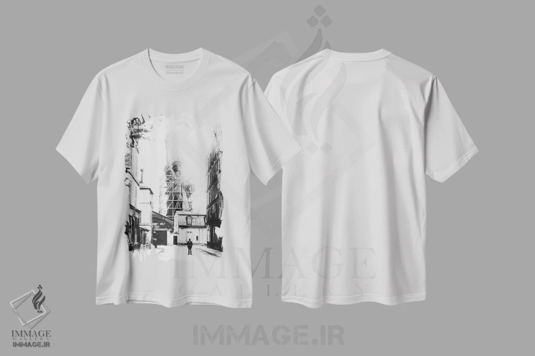 تیشرت سفید طرح دار Paris,تندیس آزادی، پاریس، تزئینی اثر ناشناس | فروشگاه ایماژ