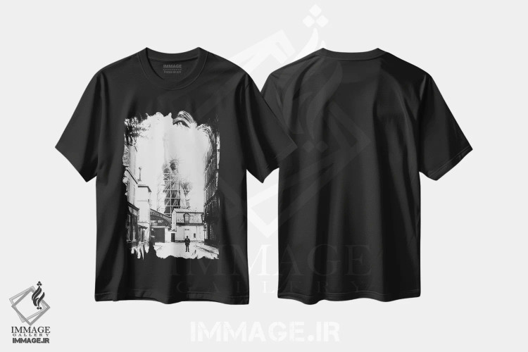 تیشرت مشکی طرح دار Paris,تندیس آزادی، پاریس، تزئینی اثر ناشناس | immage.ir