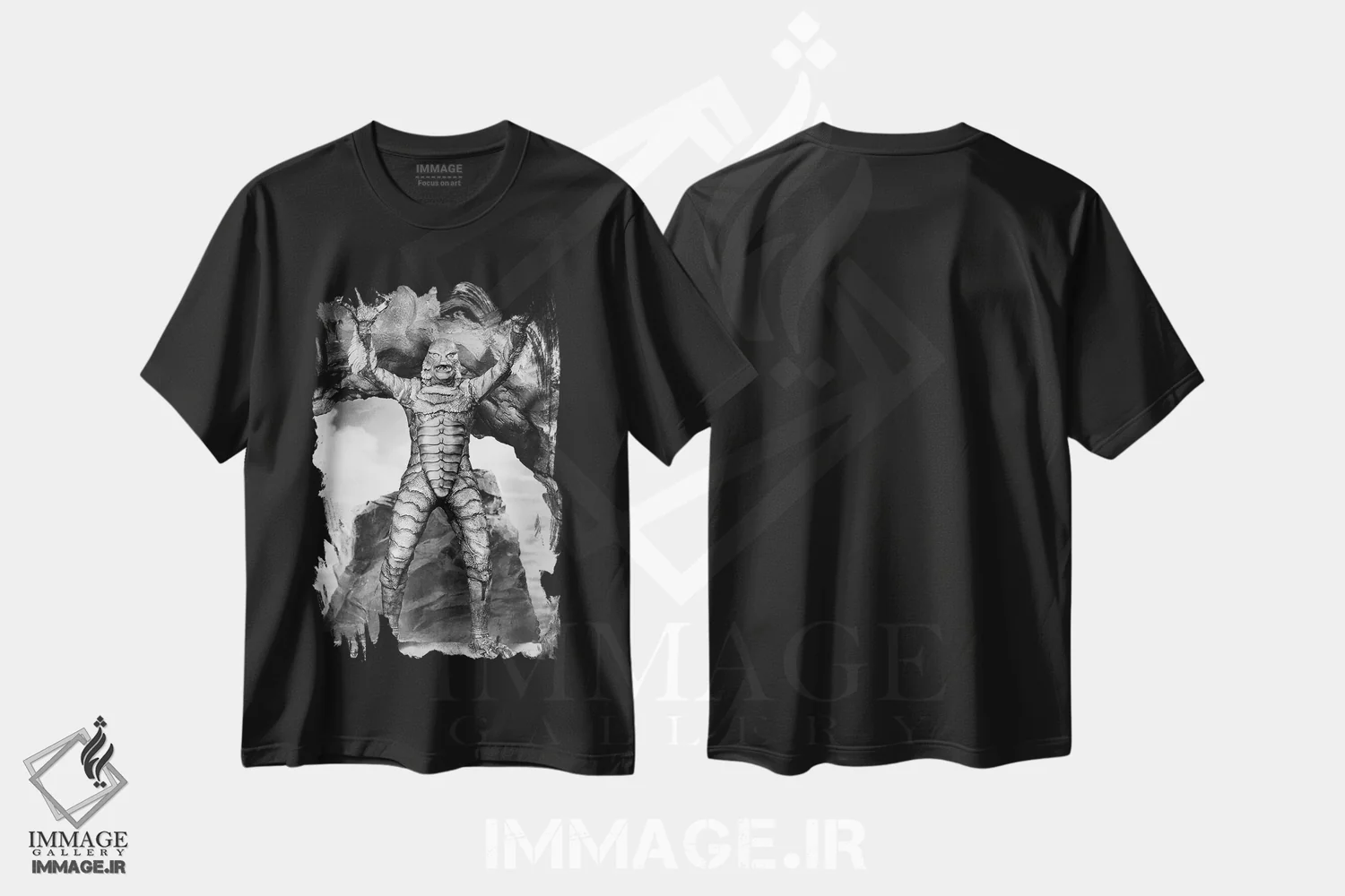 تیشرت مشکی طرح دار 1953,موجود مرداب سیاه، ۱۹۵۳، تزئینی اثر ناشناس | immage.ir