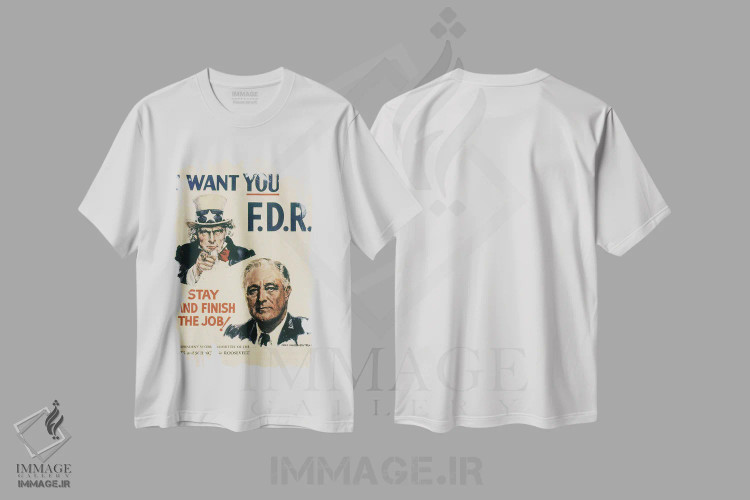 تیشرت سفید طرح دار 1940,کارزار ریاست جمهوری، ۱۹۴۰، تزئینی اثر ناشناس | immage.ir