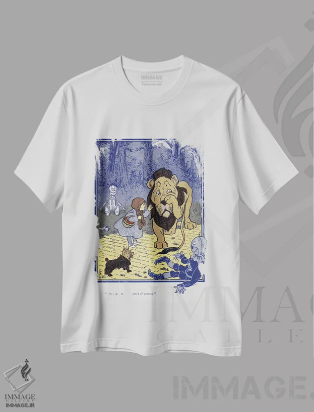تیشرت سفید طرح دار جادوگر شگفت انگیز شهر اُز، تزئینی اثر ناشناس | فروشگاه ایماژ