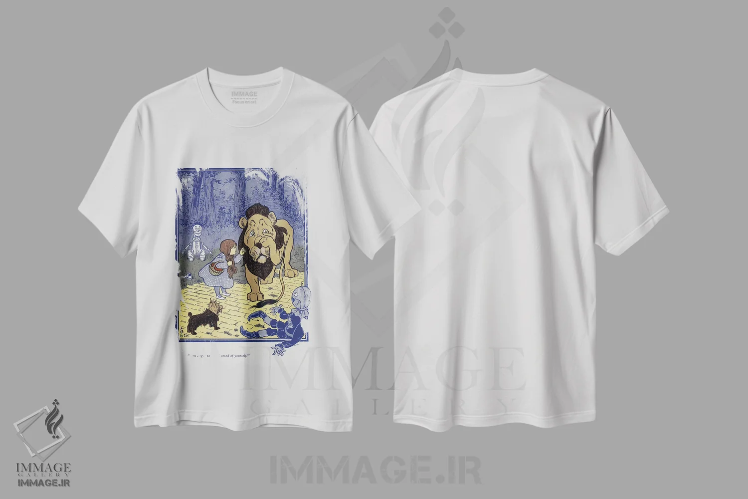 تیشرت سفید طرح دار جادوگر شگفت انگیز شهر اُز، تزئینی اثر ناشناس | فروشگاه ایماژ