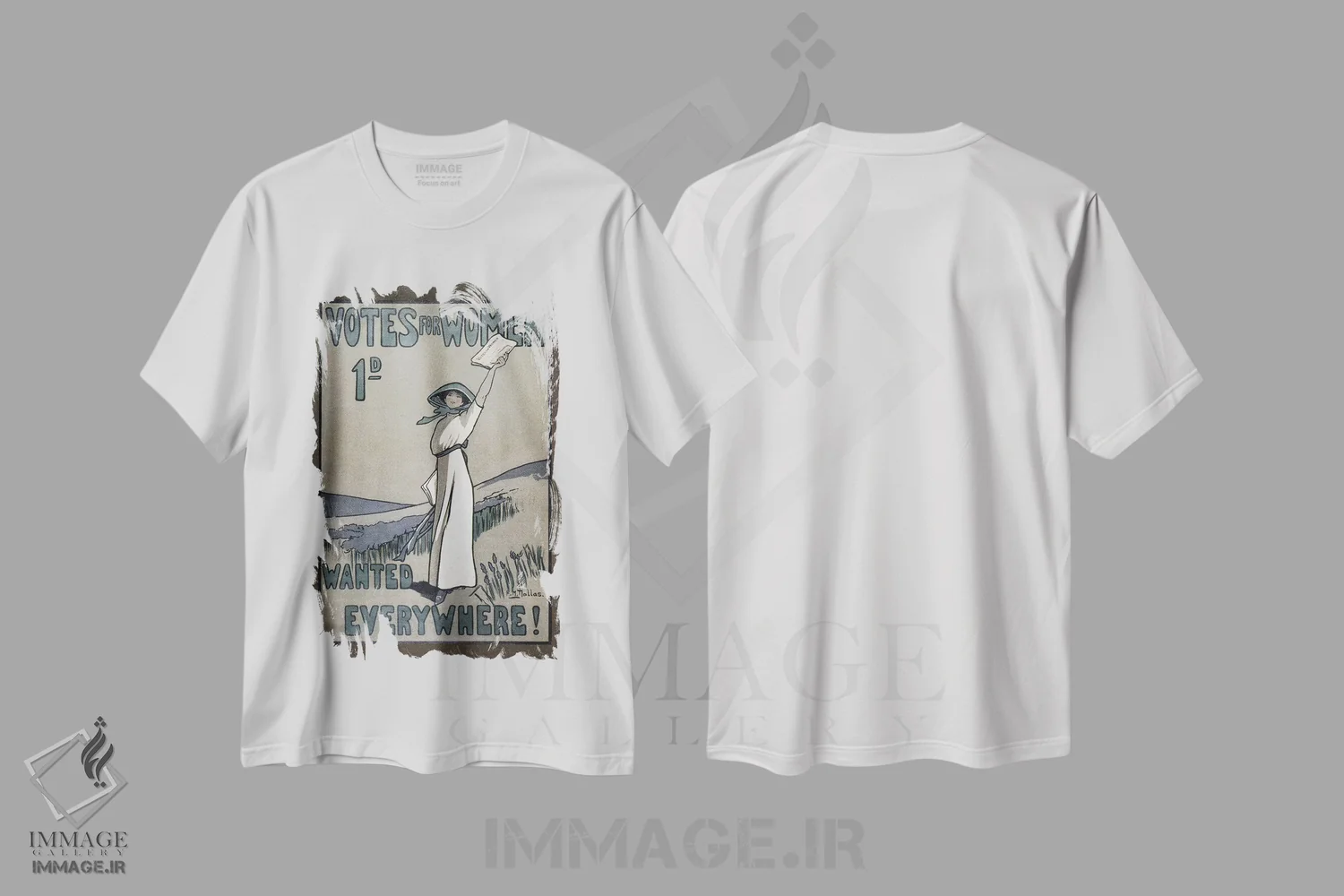 تیشرت سفید طرح دار C1907,حقوق زنان، حدود ۱۹۰۷، تزئینی اثر ناشناس | immage.ir
