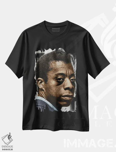 تیشرت مشکی طرح دار جیمز بالدوین، مدیوم اثر گرنجر | فروشگاه ایماژ