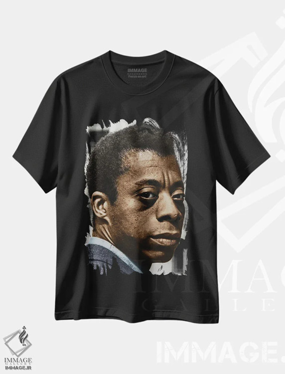 تیشرت مشکی طرح دار جیمز بالدوین، مدیوم اثر گرنجر | فروشگاه ایماژ