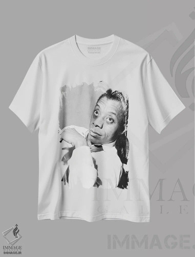 تیشرت سفید طرح دار جیمز بالدوین، مدیوم اثر گرنجر | فروشگاه ایماژ