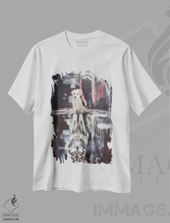 تیشرت سفید طرح دار آثار جن زد - immage.ir
