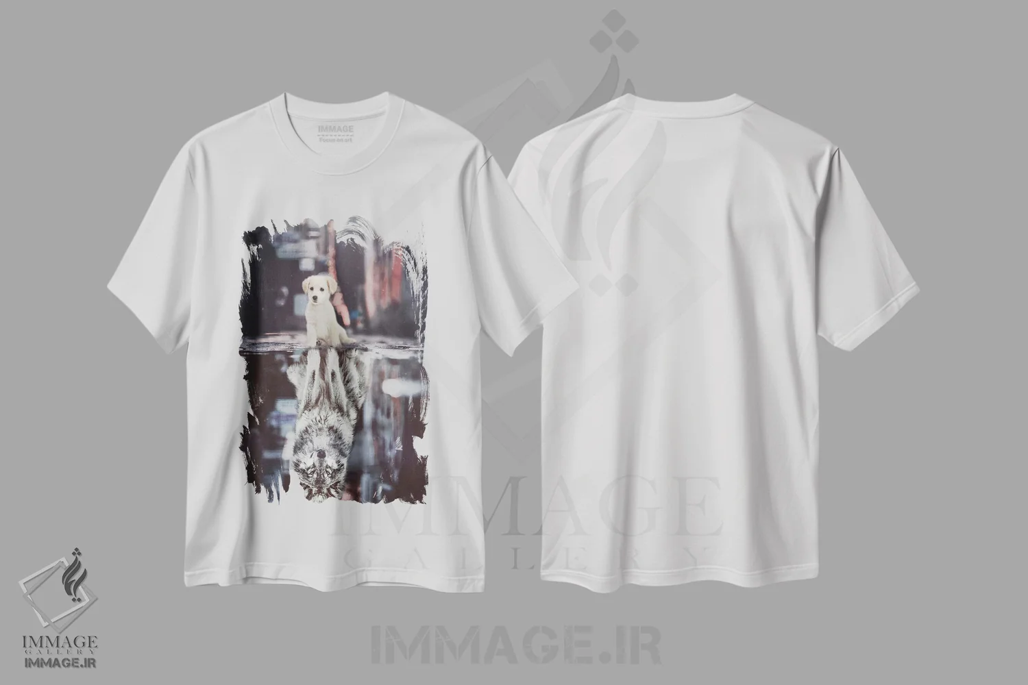 تیشرت سفید طرح دار آثار جن زد - immage.ir