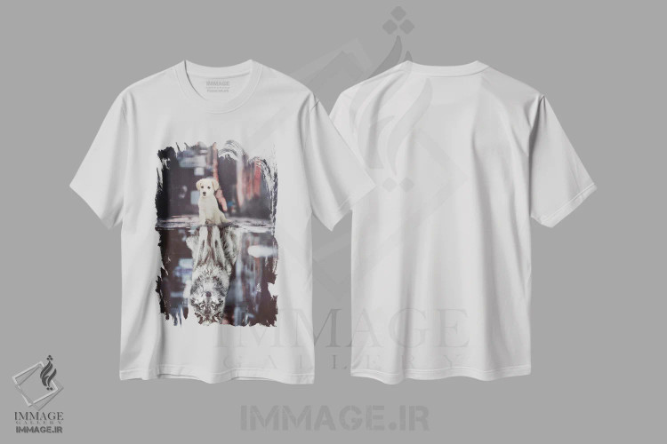 تیشرت سفید طرح دار آثار جن زد - immage.ir