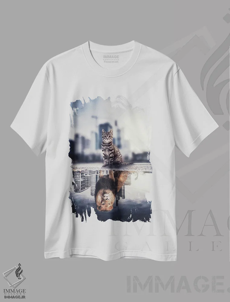 تیشرت سفید طرح دار آثار جن زد - immage.ir