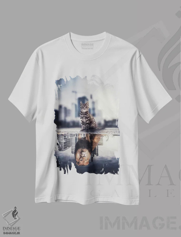 تیشرت سفید طرح دار آثار جن زد - immage.ir