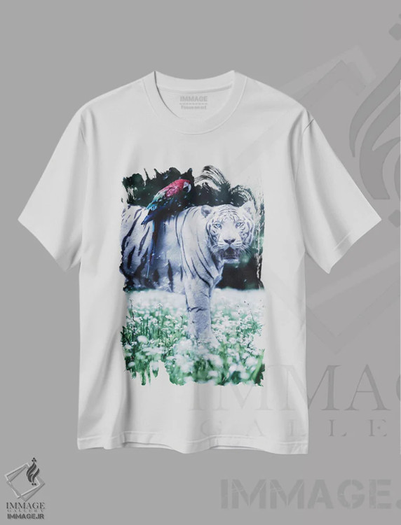 تیشرت سفید طرح دار آثار جن زد - immage.ir