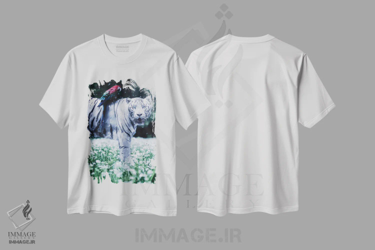 تیشرت سفید طرح دار آثار جن زد - immage.ir
