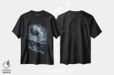 تیشرت مشکی طرح دار رد ستارگان شب و ماه، هنر دیجیتال اثر جن زد | immage.ir