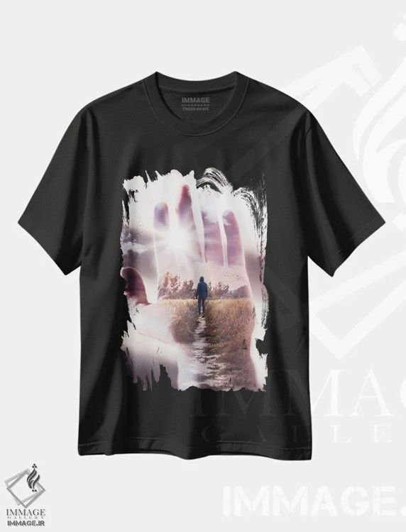 تیشرت مشکی طرح دار آینده در دستان توست، هنر دیجیتال اثر جن زد | immage.ir
