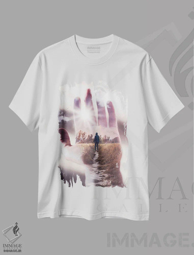 تیشرت سفید طرح دار آینده در دستان توست، هنر دیجیتال اثر جن زد | فروشگاه ایماژ