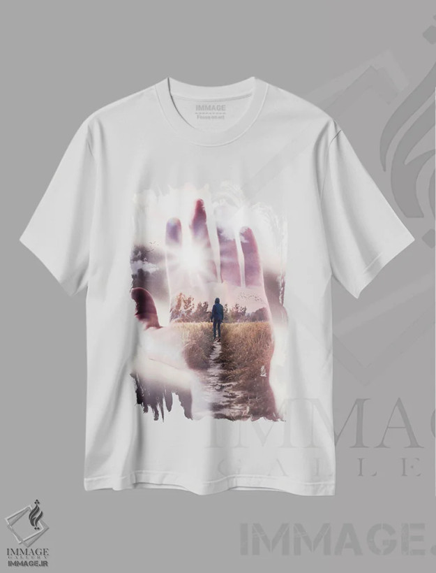 تیشرت سفید طرح دار آینده در دستان توست، هنر دیجیتال اثر جن زد | فروشگاه ایماژ