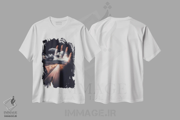 تیشرت سفید طرح دار خطوط دست آینده ات را نشان می دهد، هنر دیجیتال اثر جن زد | immage.ir