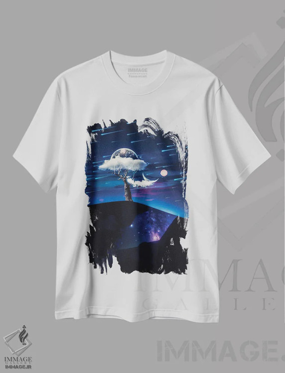 تیشرت سفید طرح دار آثار جن زد - immage.ir