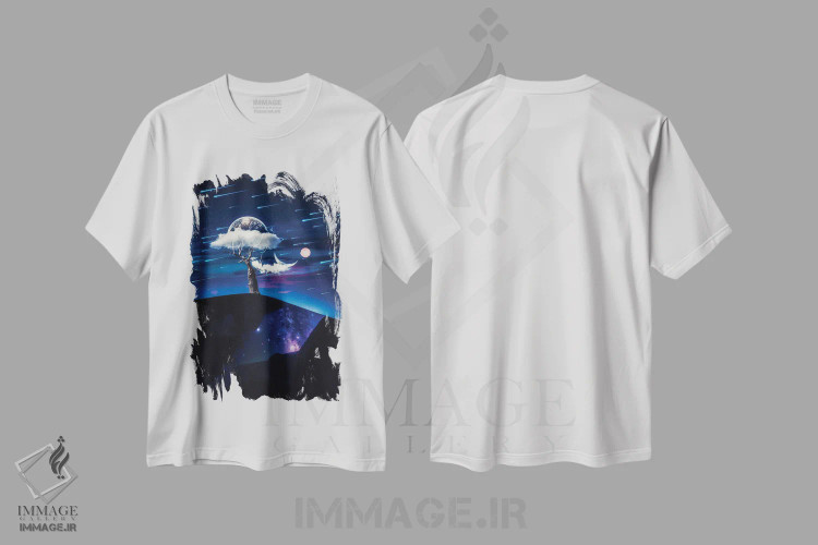 تیشرت سفید طرح دار آثار جن زد - immage.ir
