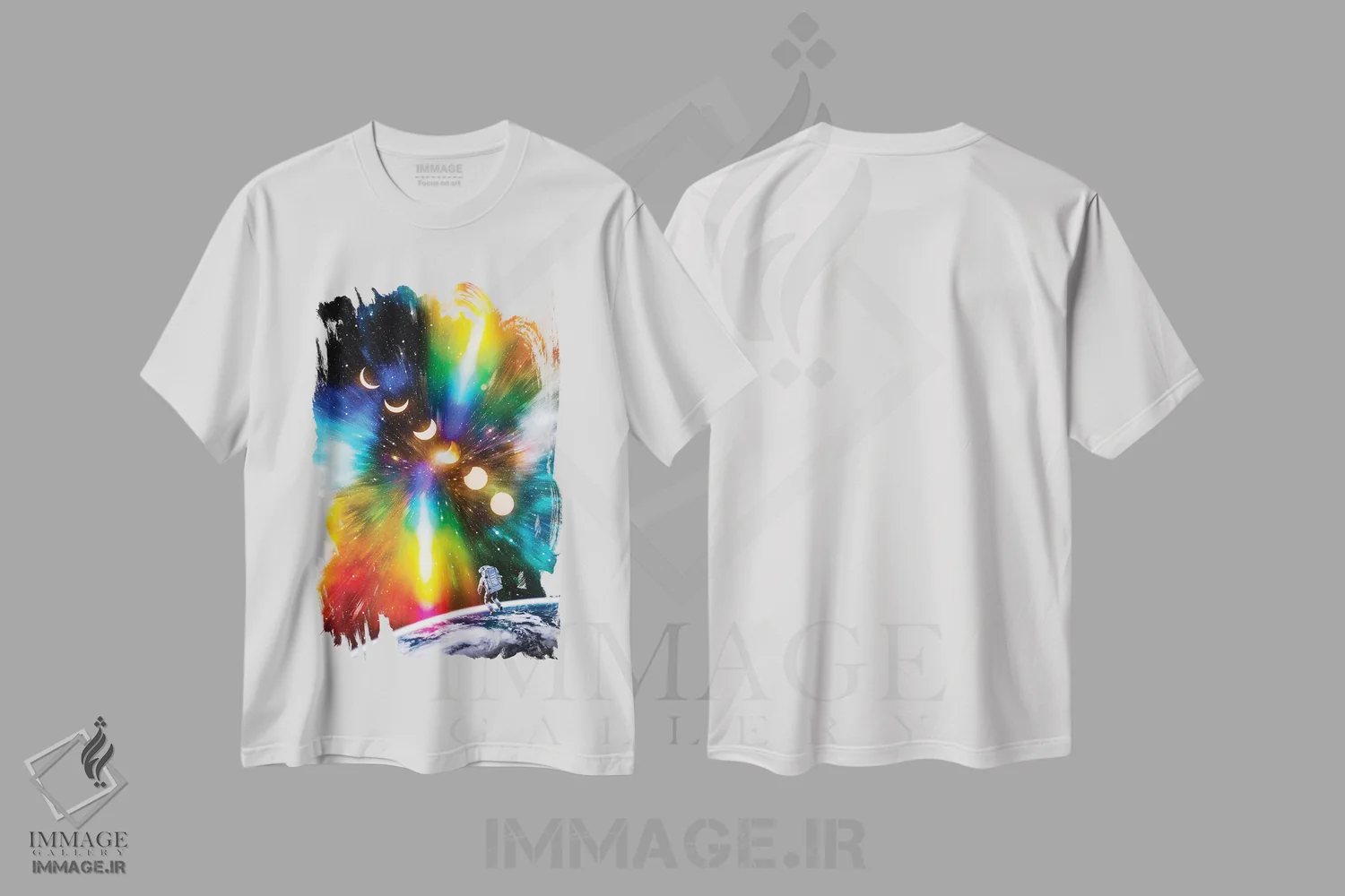 تیشرت سفید طرح دار آثار جن زد - immage.ir