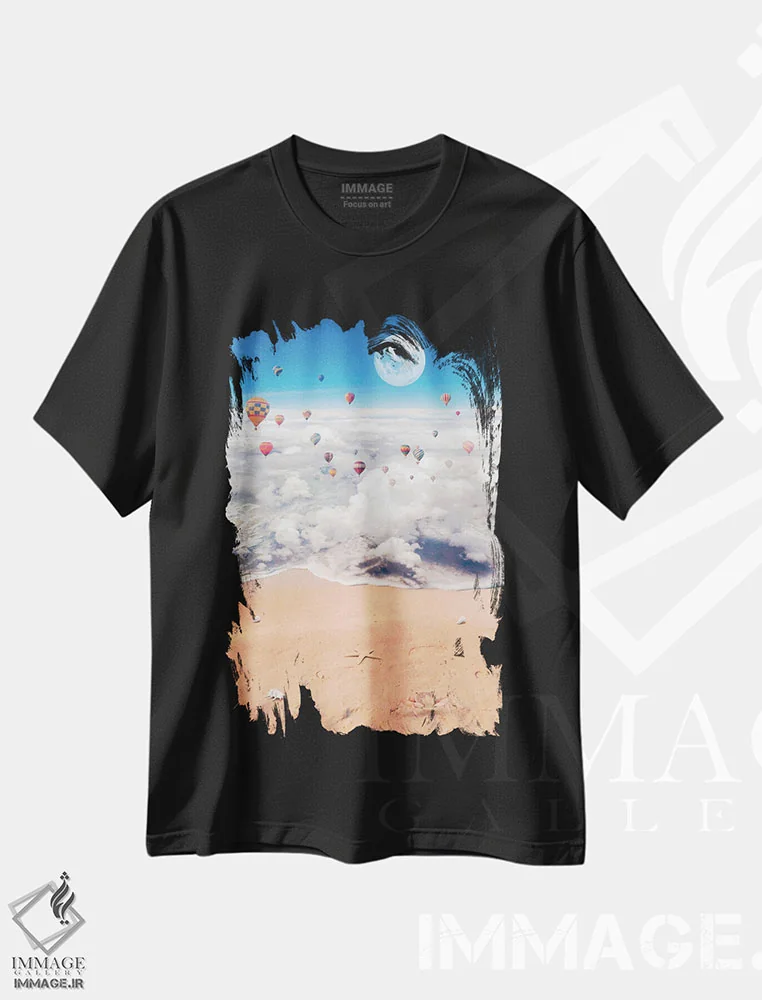 تیشرت مشکی طرح دار آثار جن زد - immage.ir