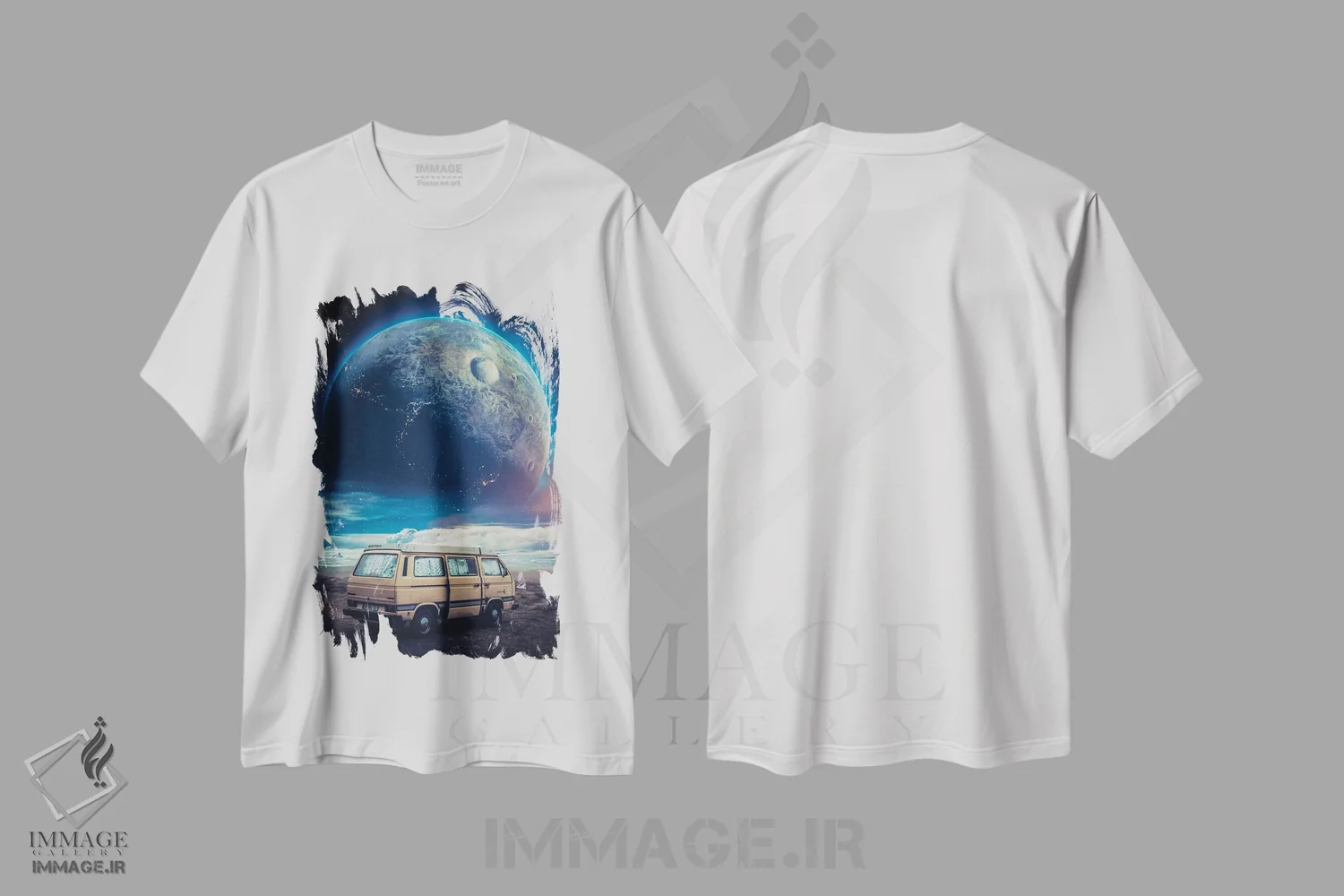 تیشرت سفید طرح دار ون کمپ ماجراجویی قابل مشاهده روی سیاره، تزئینی اثر جن زد | immage.ir