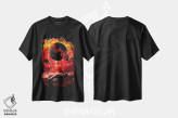 تیشرت مشکی طرح دار آتش فرمول یک در جهان پیست مسابقه، تزئینی اثر جن زد | فروشگاه ایماژ