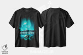 تیشرت مشکی طرح دار لاک پشت و شفق قطبی زیر آب، هنر دیجیتال اثر جن زد | immage.ir