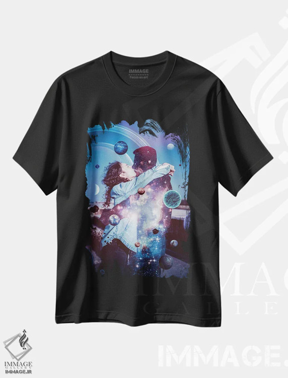 تیشرت مشکی طرح دار عشق جهانی زوج، هنر دیجیتال اثر جن زد | immage.ir