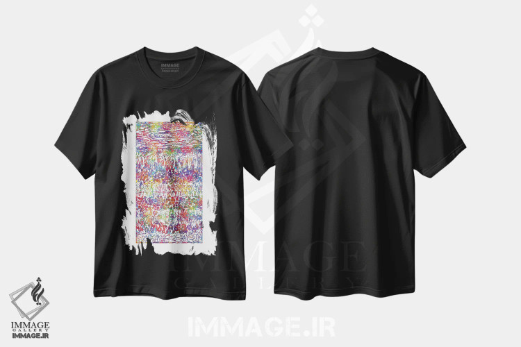 تیشرت مشکی طرح دار لایه های شبکیه چشم، هنر دیجیتال اثر جنفی آرت | فروشگاه ایماژ