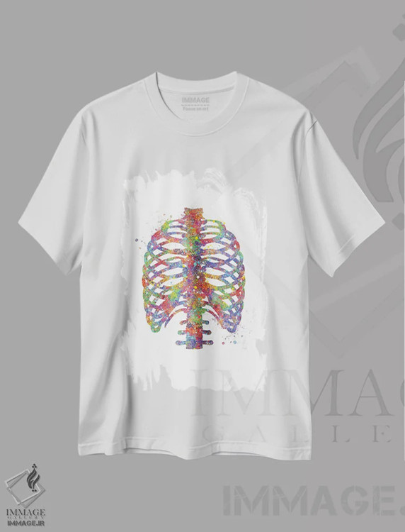 تیشرت سفید طرح دار قفسه سینه، هنر دیجیتال اثر جنفی آرت | فروشگاه ایماژ