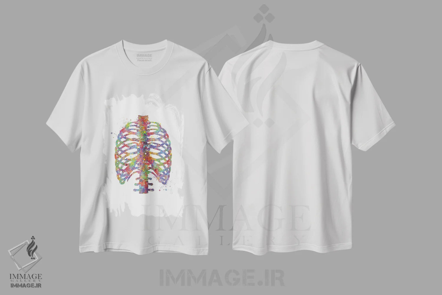 تیشرت سفید طرح دار قفسه سینه، هنر دیجیتال اثر جنفی آرت | فروشگاه ایماژ