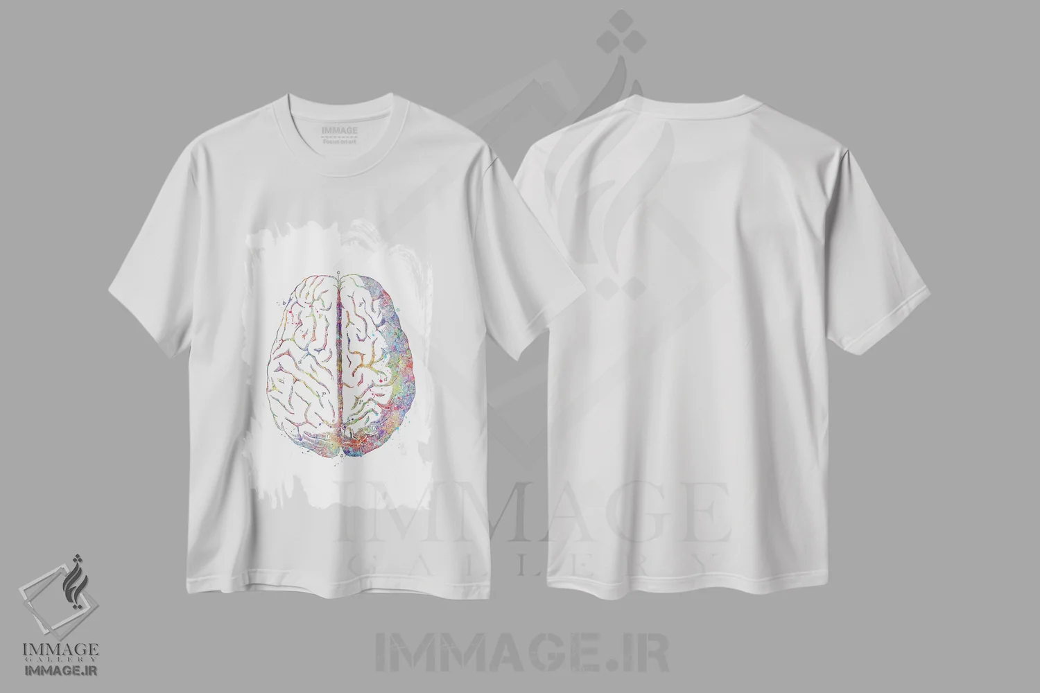 تیشرت سفید طرح دار کالبدشناسی مغز، هنر دیجیتال اثر جنفی آرت | immage.ir