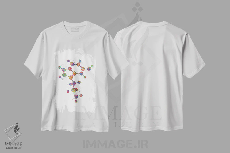 تیشرت سفید طرح دار سروتونین، هنر دیجیتال اثر جنفی آرت | immage.ir