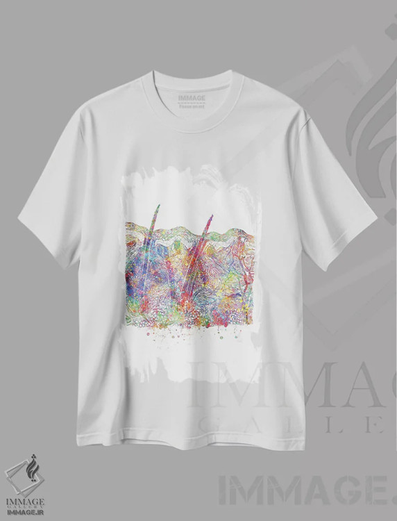 تیشرت سفید طرح دار نمای مقطع پوست، هنر دیجیتال اثر جنفی آرت | فروشگاه ایماژ