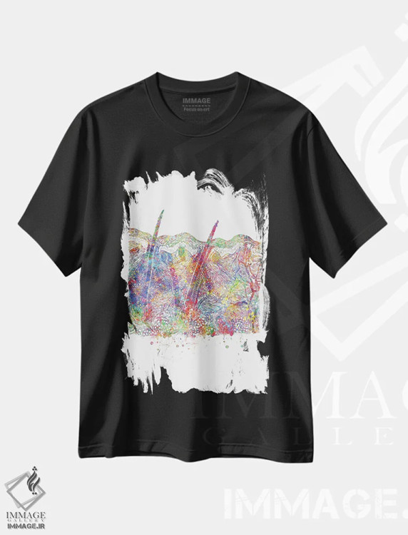تیشرت مشکی طرح دار نمای مقطع پوست، هنر دیجیتال اثر جنفی آرت | immage.ir