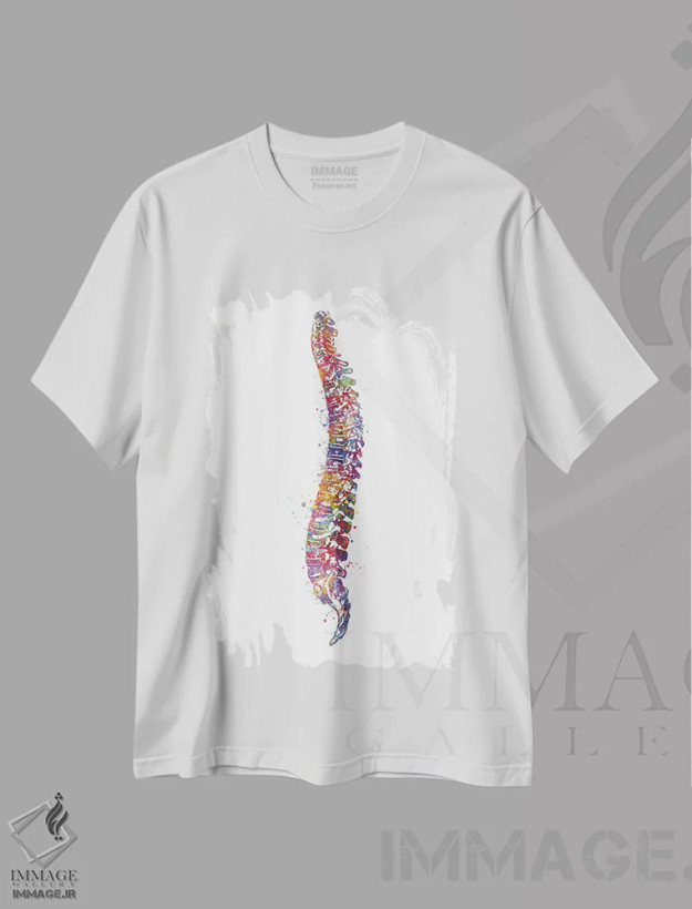 تیشرت سفید طرح دار نخاع ۱، هنر دیجیتال اثر جنفی آرت | فروشگاه ایماژ