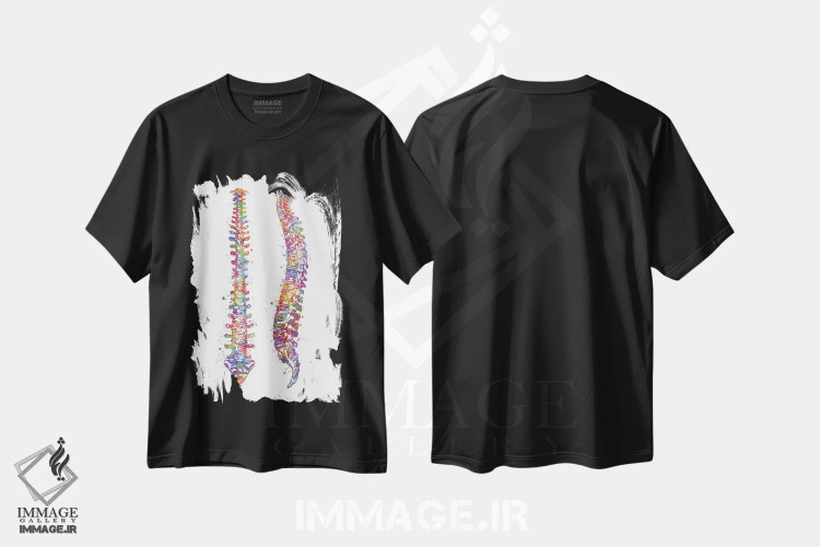 تیشرت مشکی طرح دار نخاع ۲، هنر دیجیتال اثر جنفی آرت | فروشگاه ایماژ