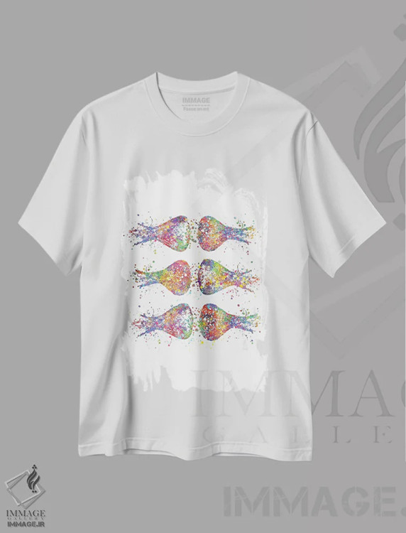 تیشرت سفید طرح دار سیناپس های مغز، هنر دیجیتال اثر جنفی آرت | فروشگاه ایماژ