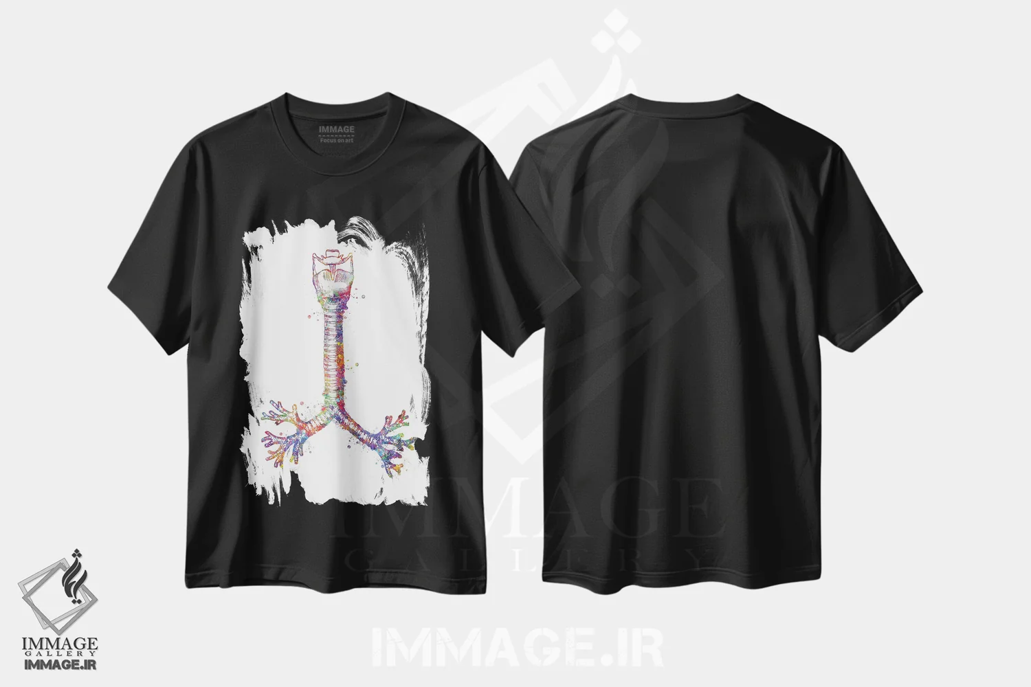 تیشرت مشکی طرح دار نای، هنر دیجیتال اثر جنفی آرت | فروشگاه ایماژ