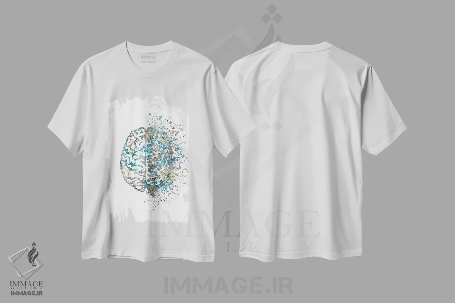 تیشرت سفید طرح دار مغز، هنر دیجیتال اثر جنفی آرت | immage.ir