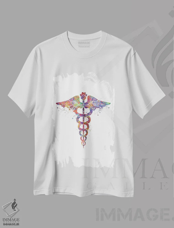 تیشرت سفید طرح دار کادوسئوس دامپزشکی پنجه، هنر دیجیتال اثر جنفی آرت | immage.ir