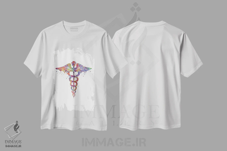 تیشرت سفید طرح دار کادوسئوس دامپزشکی پنجه، هنر دیجیتال اثر جنفی آرت | immage.ir