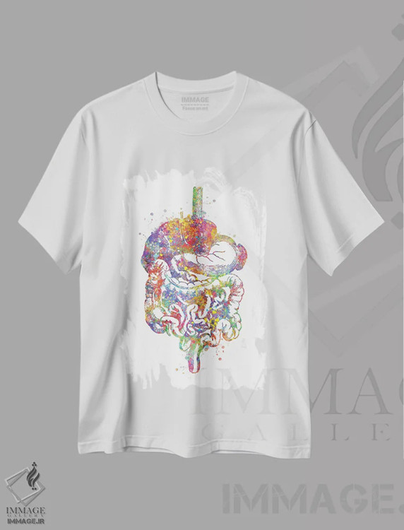 تیشرت سفید طرح دار مجرای گوارشی ۱، هنر دیجیتال اثر جنفی آرت | immage.ir