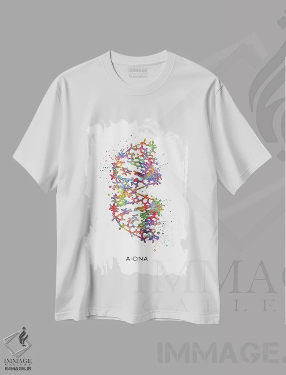 تیشرت سفید طرح دار دی ان ای، هنر دیجیتال اثر جنفی آرت | فروشگاه ایماژ