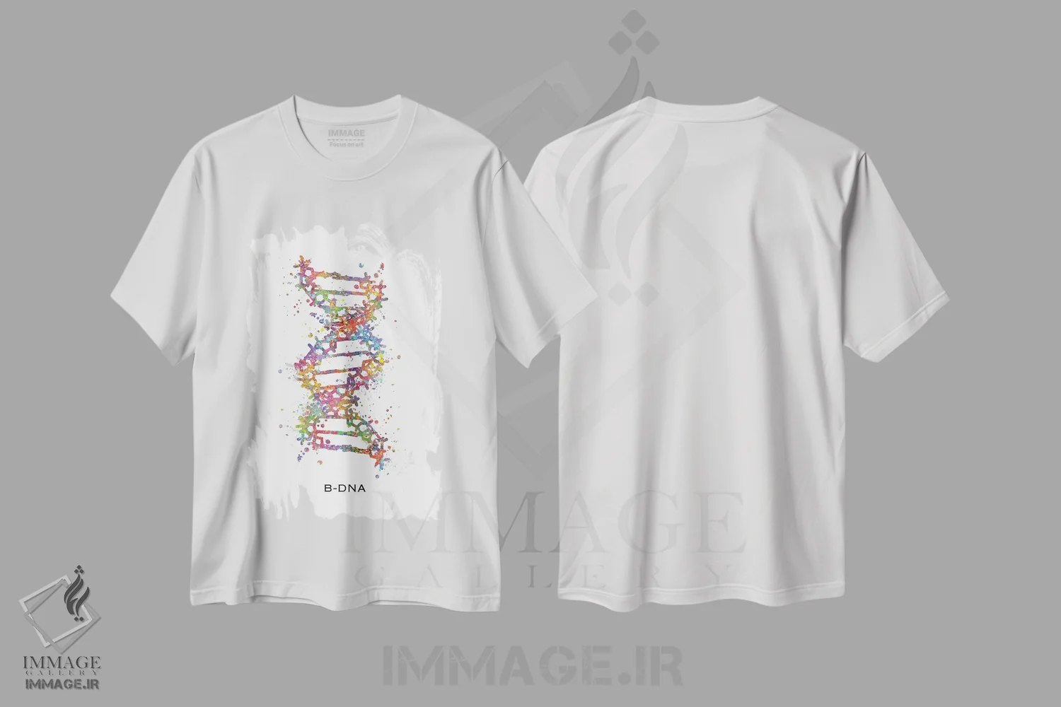 تیشرت سفید طرح دار دی ان ای، هنر دیجیتال اثر جنفی آرت | فروشگاه ایماژ
