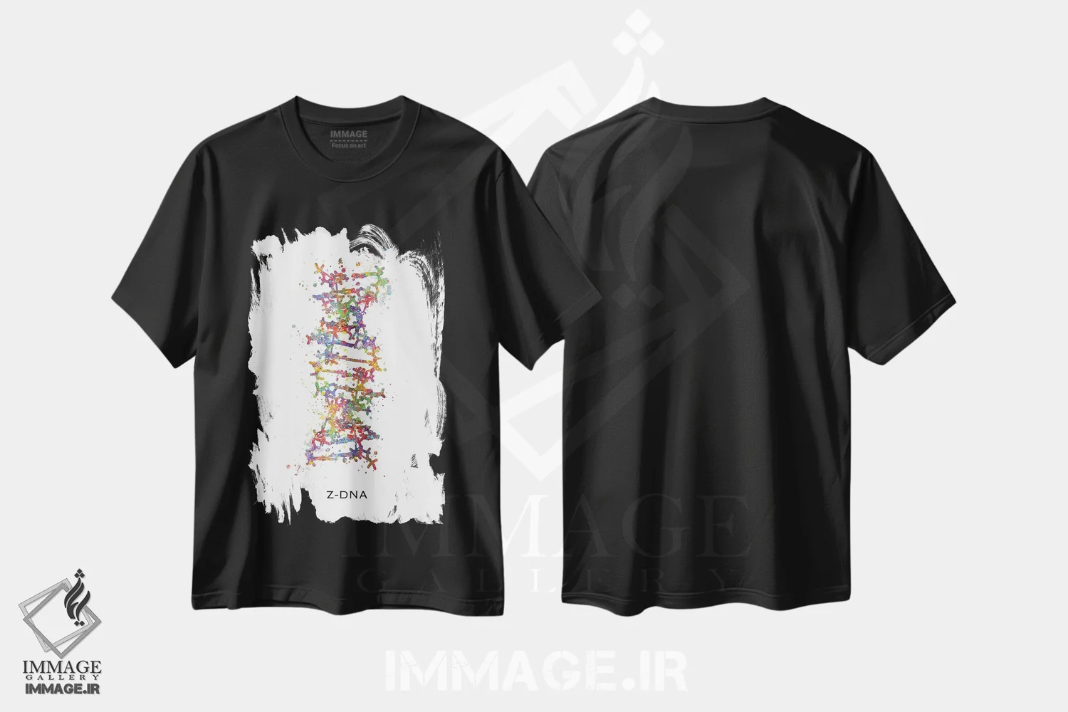 تیشرت مشکی طرح دار دی ان ای، هنر دیجیتال اثر جنفی آرت | فروشگاه ایماژ