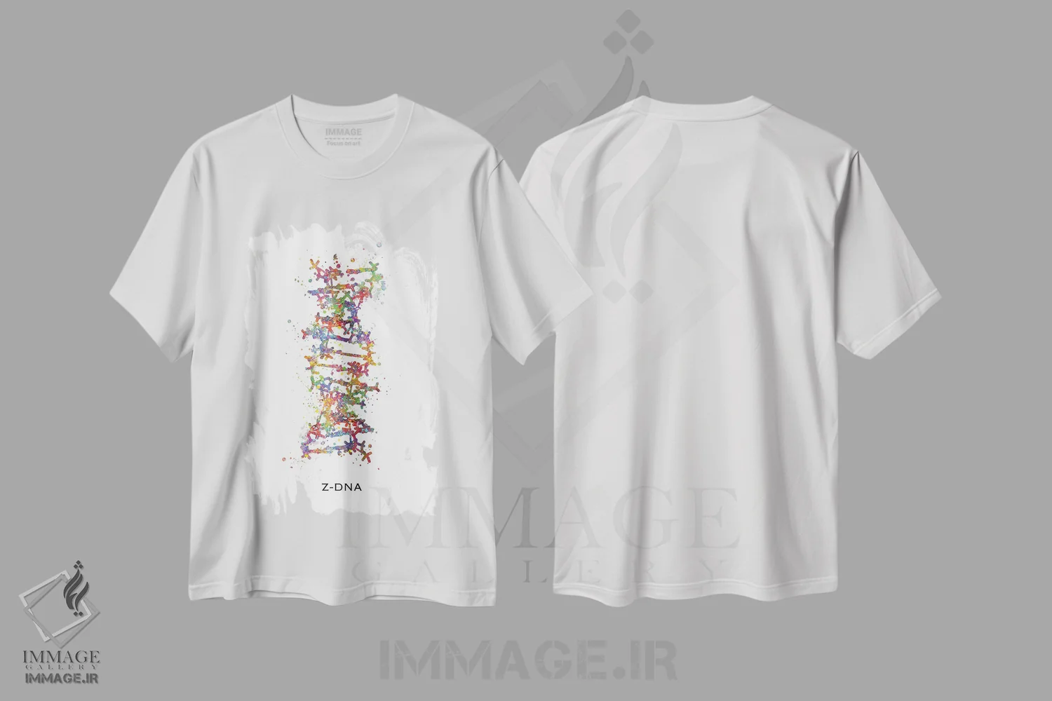 تیشرت سفید طرح دار دی ان ای، هنر دیجیتال اثر جنفی آرت | immage.ir